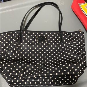 Zip top Kate spade New York black polka dot tote